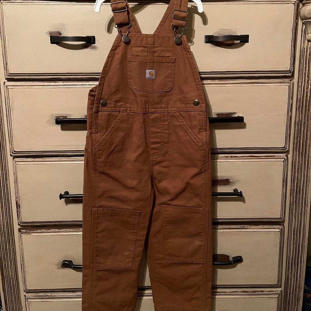 Toddler Carhartt Canvas Bib Overalls - Carhartt Brown -  3/3T